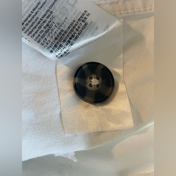 H&M wide leg raw hem white jeans women’s size 8 - Picture 8 of 8